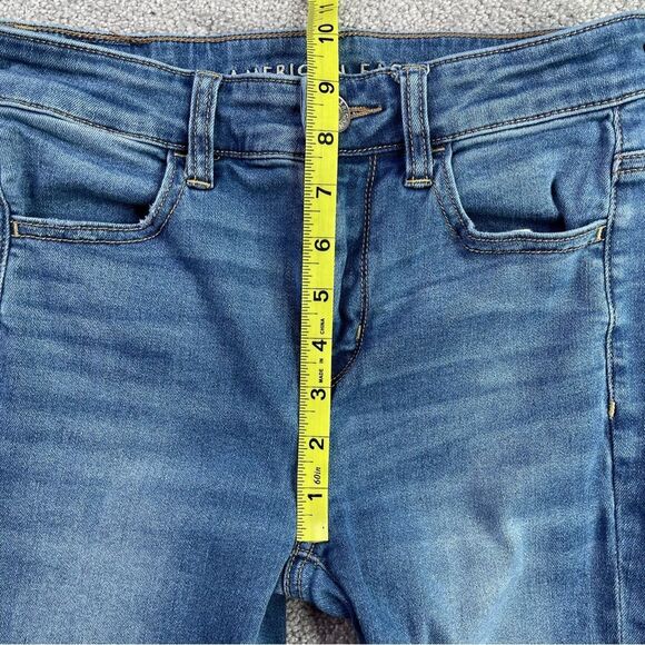 American Eagle Jeans Women’s 4 Short Blue Medium Wash High Rise Jegging Stretch - Picture 10 of 13
